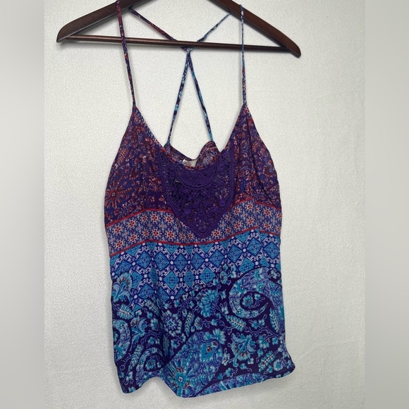 In Bloom Tops - In Bloom Paisley Blue/Purple Tank Top Sz M